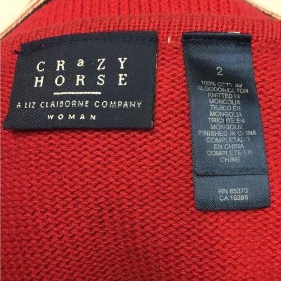 Crazy Horse Liz Claiborne Vintage Women’s Zip Front Cardigan, Red, Size 2X - Picture 6 of 8